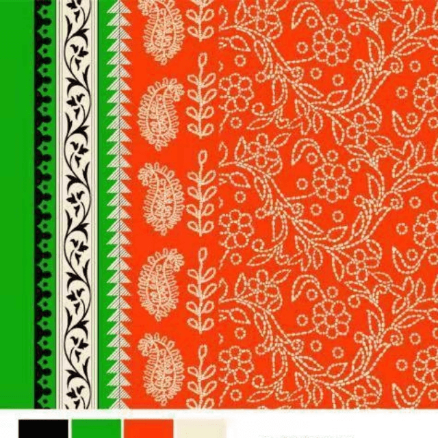 Chunri Unstitched Shirt(Dark Orange)