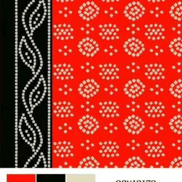 Chunri Unstitched Shirt (Bright Red)