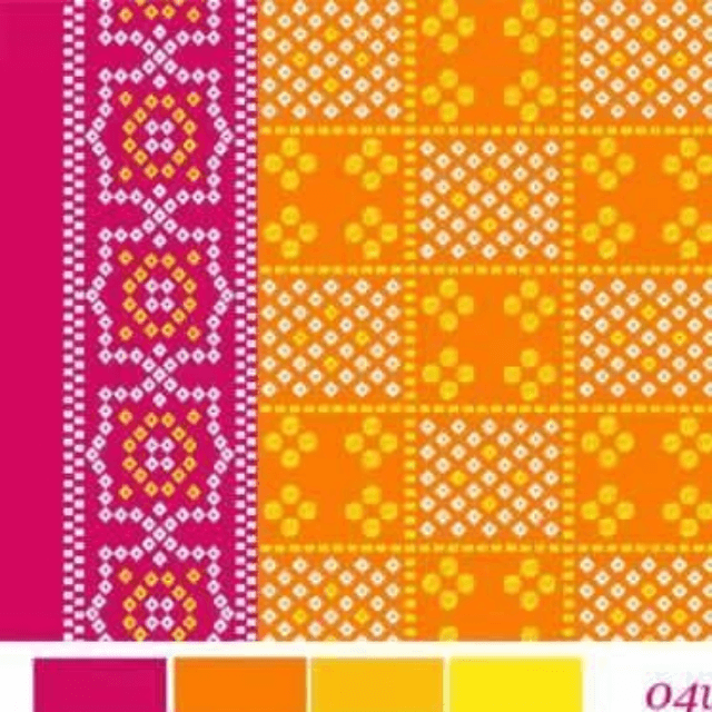 Chunri Unstitched Shirt (Bright Orange)