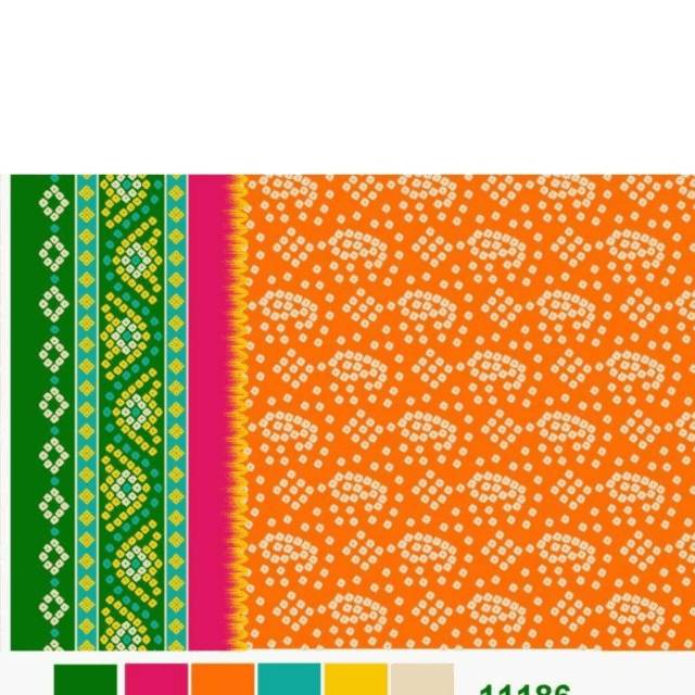 Chunri Unstitched Shirt (Bright Orange)
